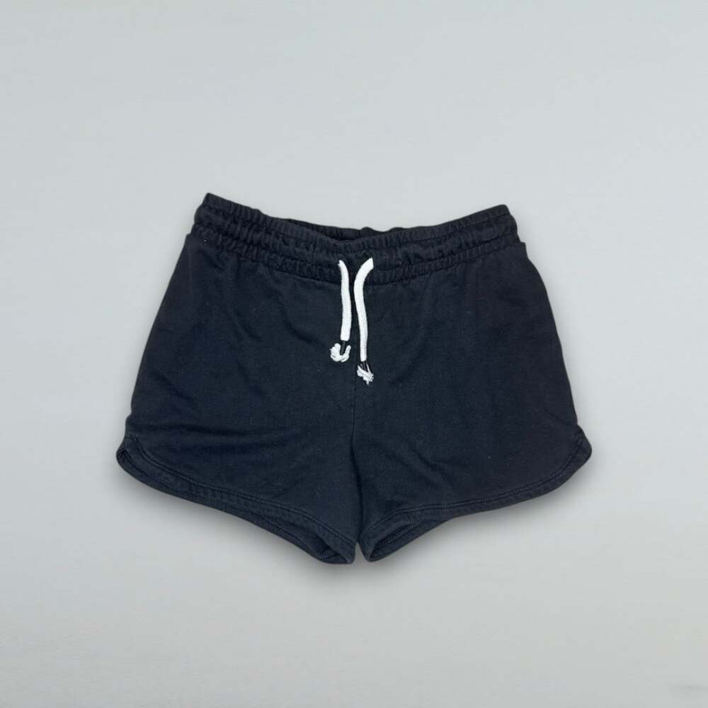 Girls Black Pull On Sweat Shorts Drawstring Casual Athletic Size L 10/12 - Picture 1 of 4